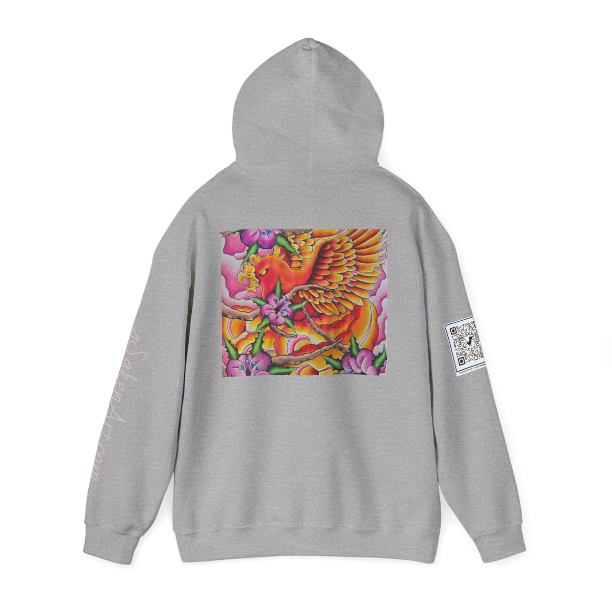 Phoenix Wings Hoodie — Vibrant Floral Phoenix Graphic Sweatshirt