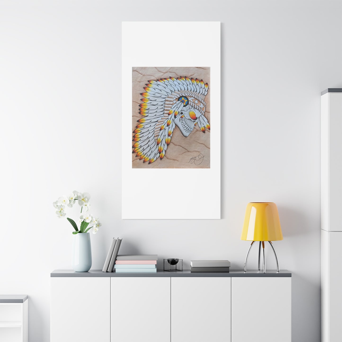 Chief Skull Matte Canvas Wall Art (Stretched 1.25")