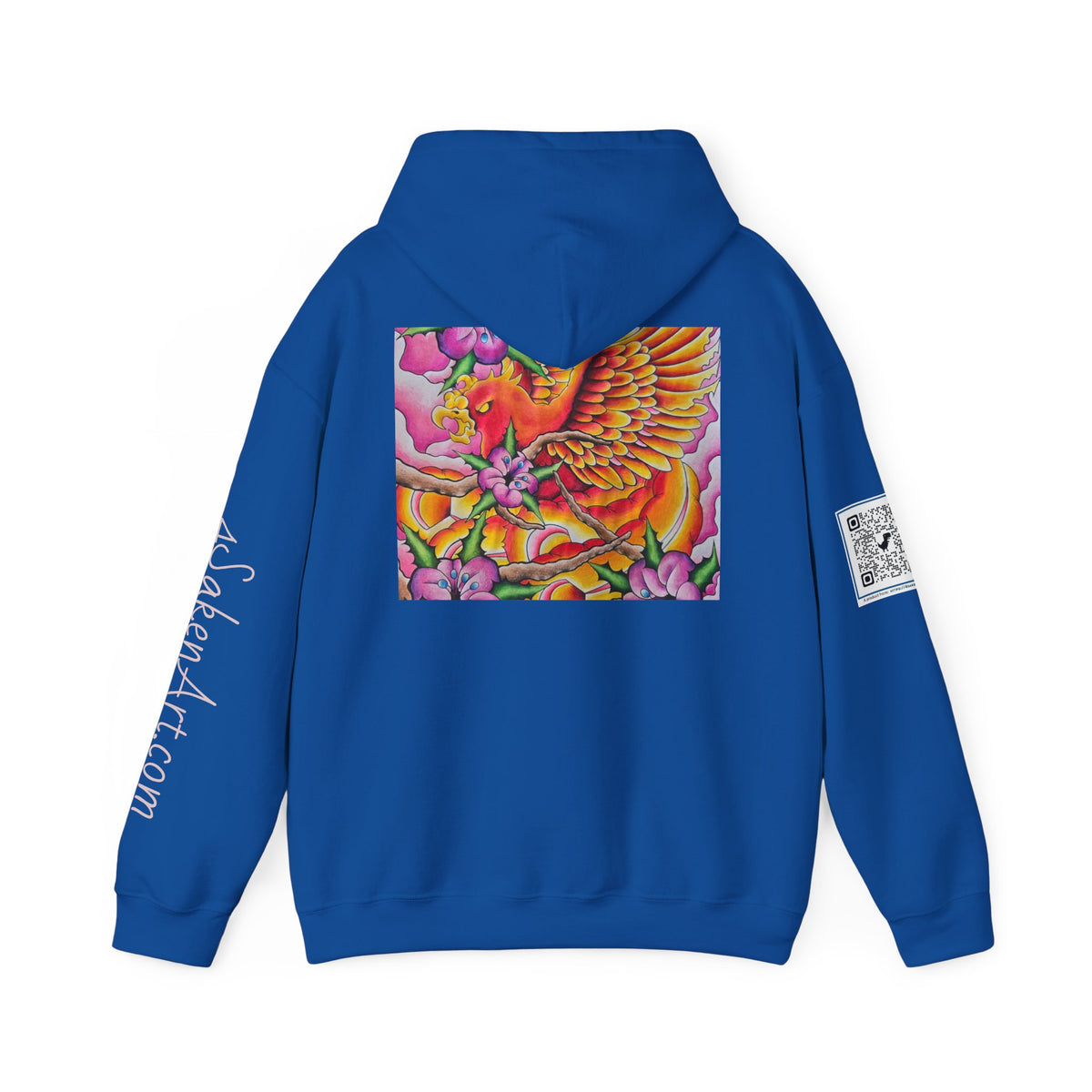 Phoenix Wings Hoodie — Vibrant Floral Phoenix Graphic Sweatshirt