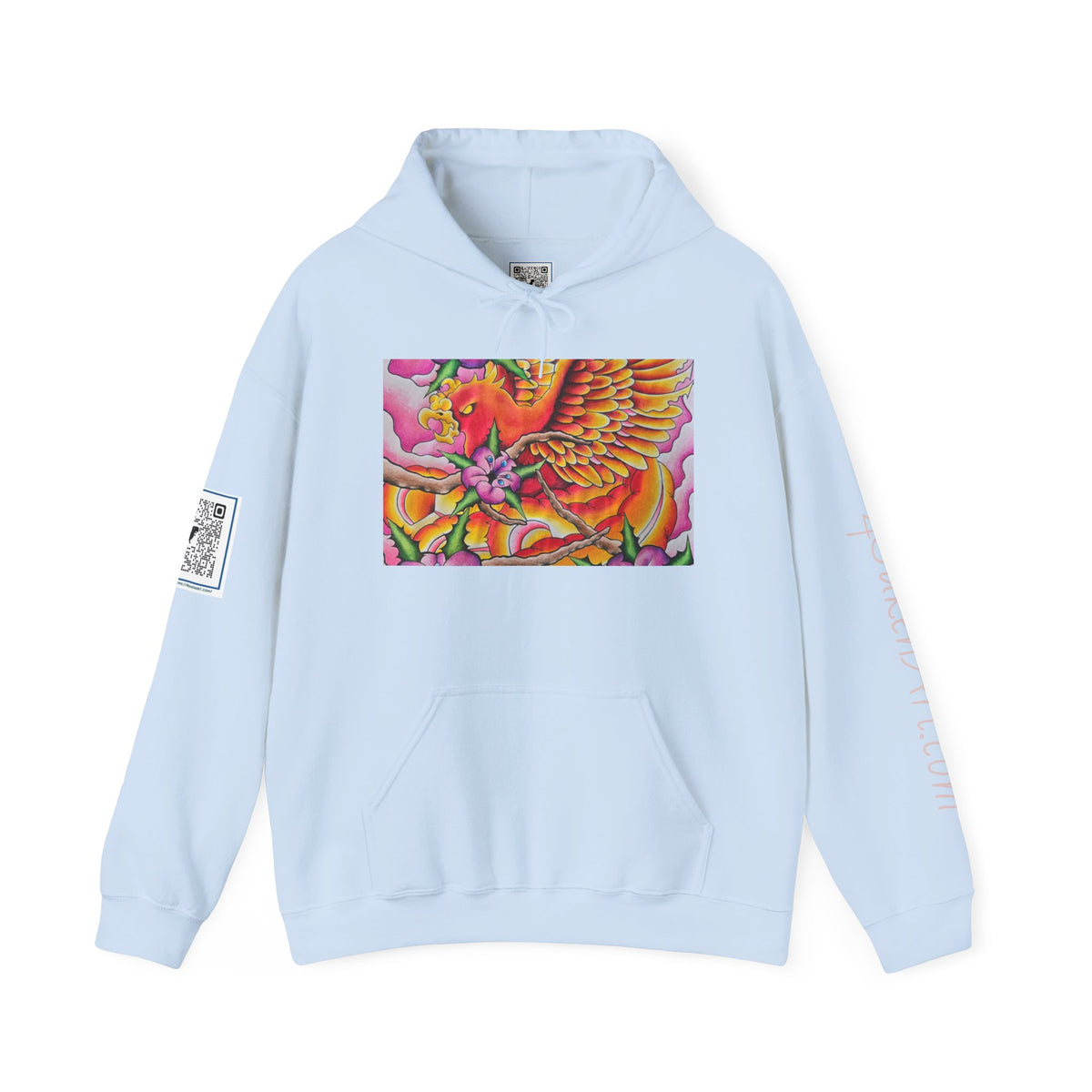 Phoenix Wings Hoodie — Vibrant Floral Phoenix Graphic Sweatshirt