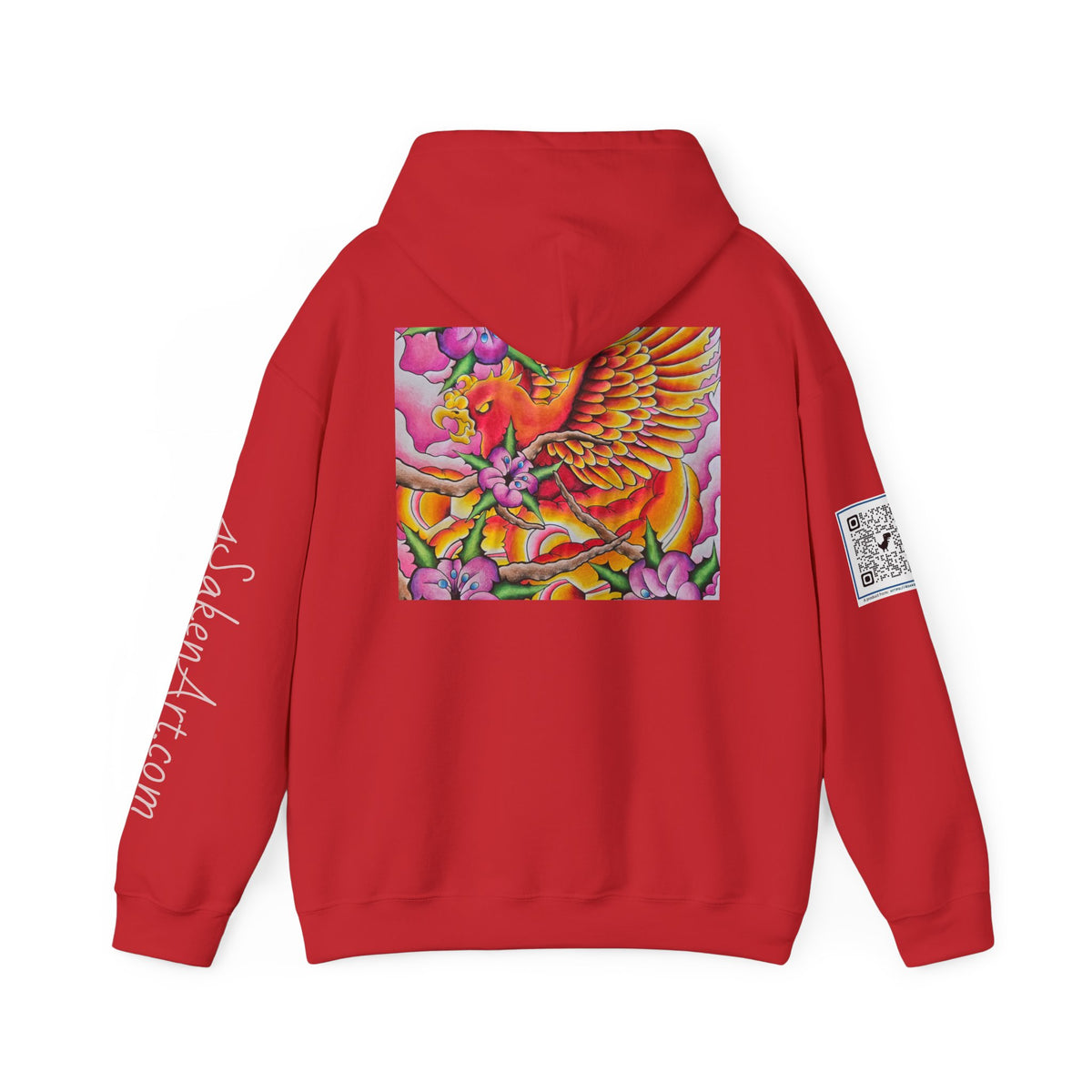 Phoenix Wings Hoodie — Vibrant Floral Phoenix Graphic Sweatshirt