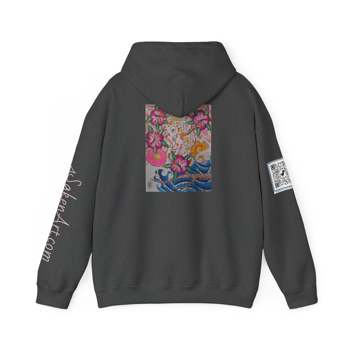 Floral Koi Art Hoodie — Colorful Japanese-Inspired Flower & Koi Pond Graphic
