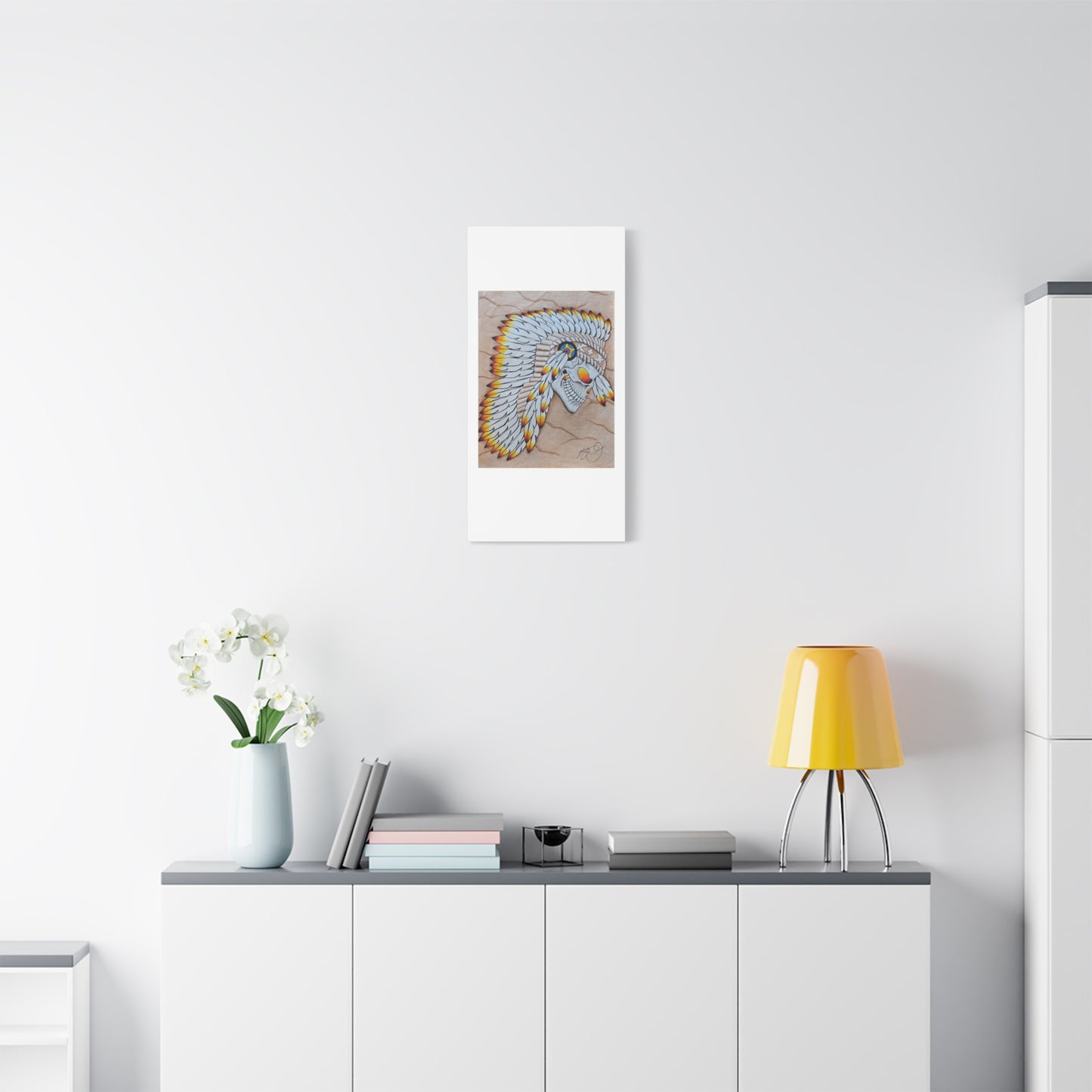 Chief Skull Matte Canvas Wall Art (Stretched 1.25")