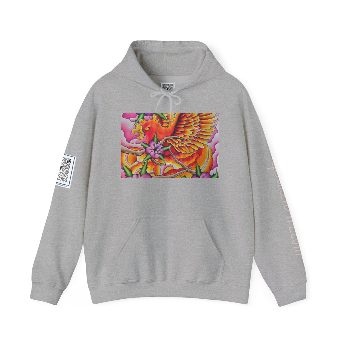 Phoenix Wings Hoodie — Vibrant Floral Phoenix Graphic Sweatshirt
