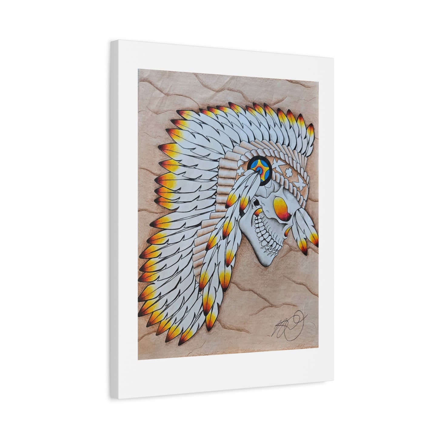 Chief Skull Matte Canvas Wall Art (Stretched 1.25")