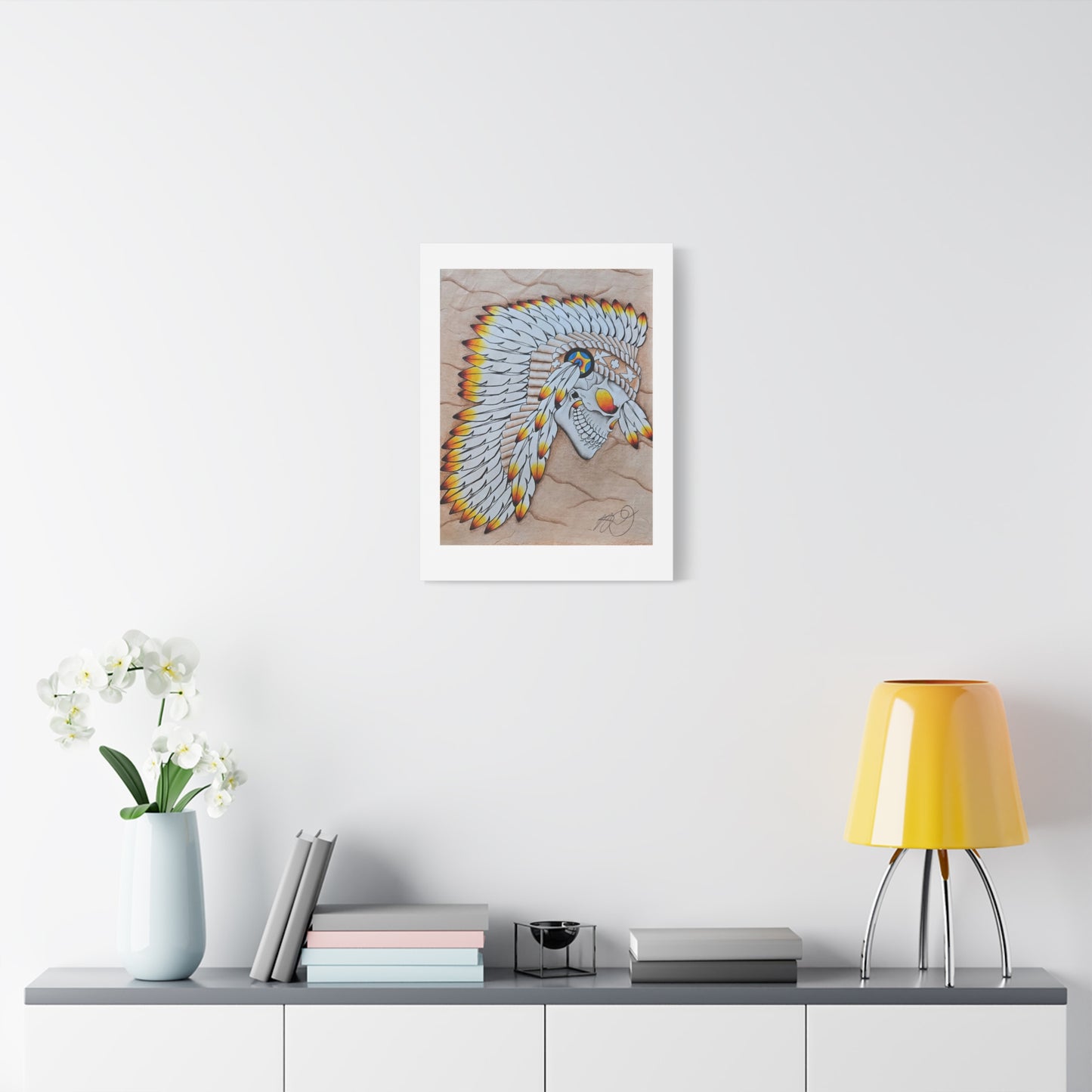 Chief Skull Matte Canvas Wall Art (Stretched 1.25")