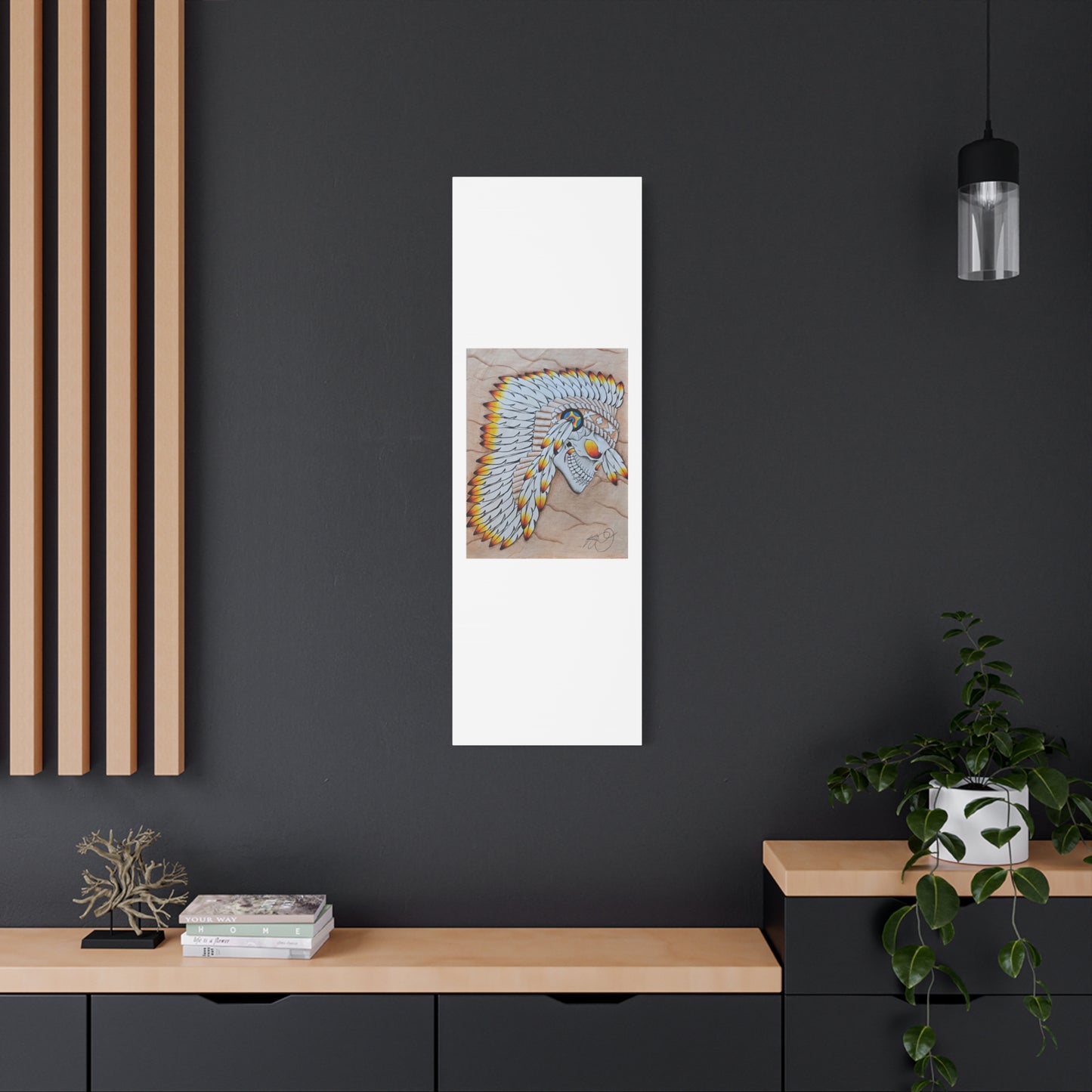Chief Skull Matte Canvas Wall Art (Stretched 1.25")
