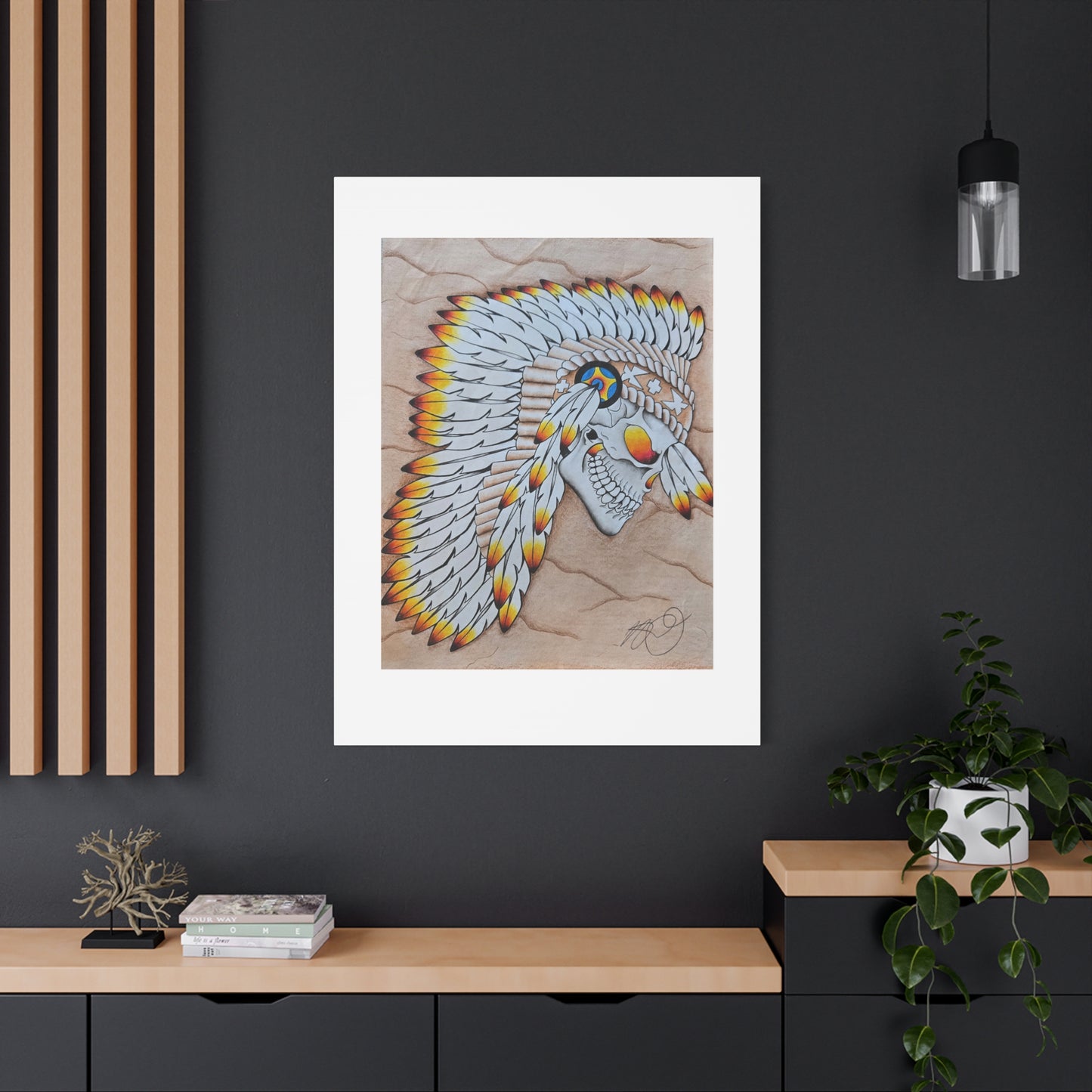 Chief Skull Matte Canvas Wall Art (Stretched 1.25")