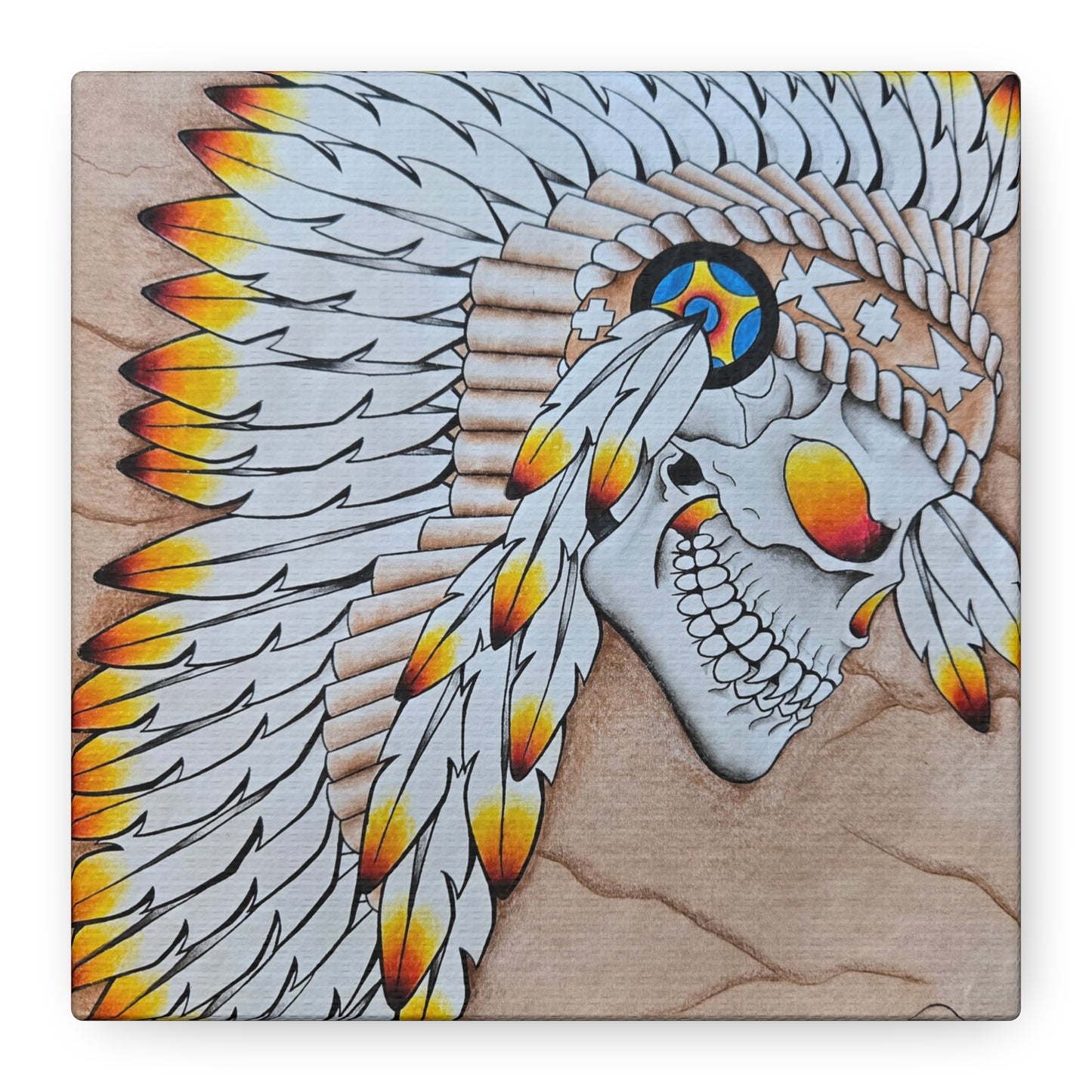 Chief Skull Matte Canvas Wall Art (Stretched 1.25")