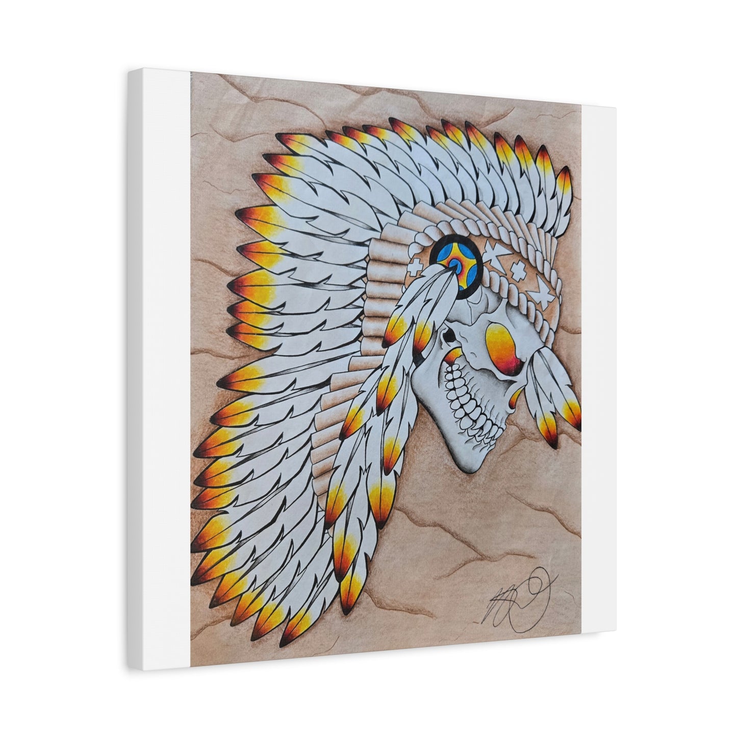 Chief Skull Matte Canvas Wall Art (Stretched 1.25")