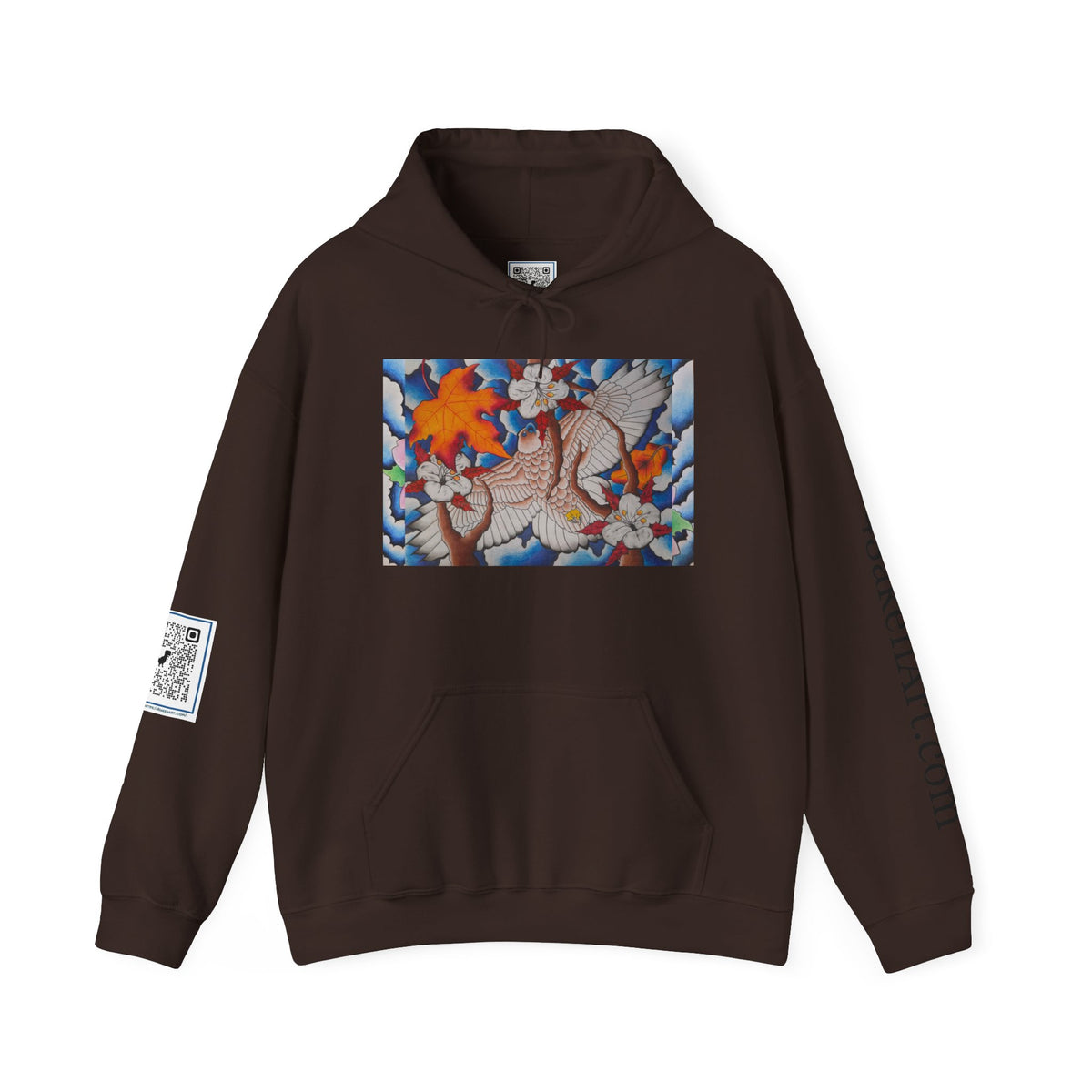 Floral Hawk Hoodie — Hawk with Flowers Sweatshirt