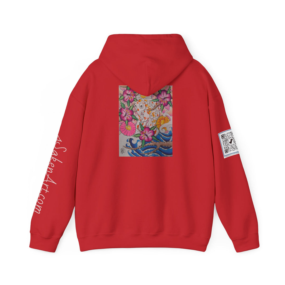 Floral Koi Art Hoodie — Colorful Japanese-Inspired Flower & Koi Pond Graphic