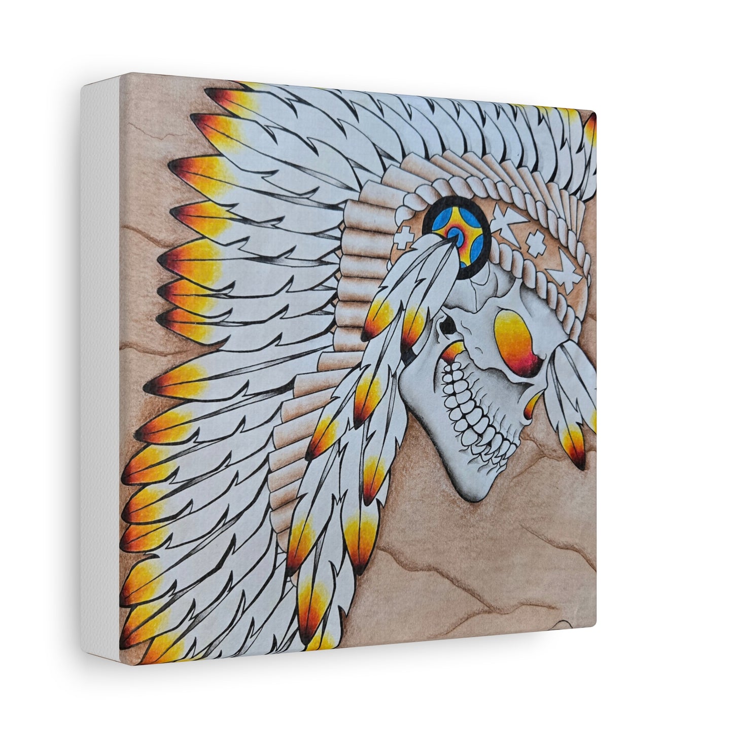 Chief Skull Matte Canvas Wall Art (Stretched 1.25")