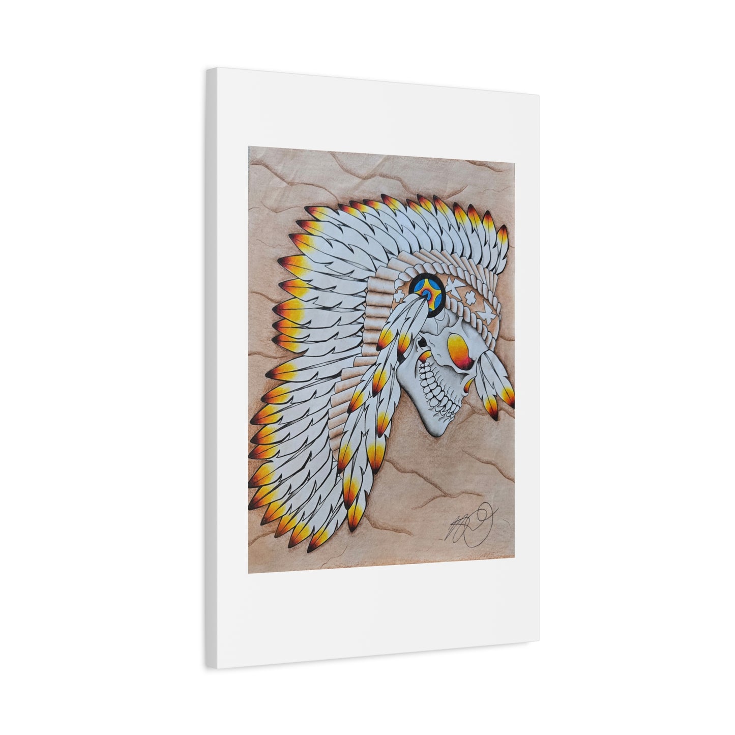 Chief Skull Matte Canvas Wall Art (Stretched 1.25")