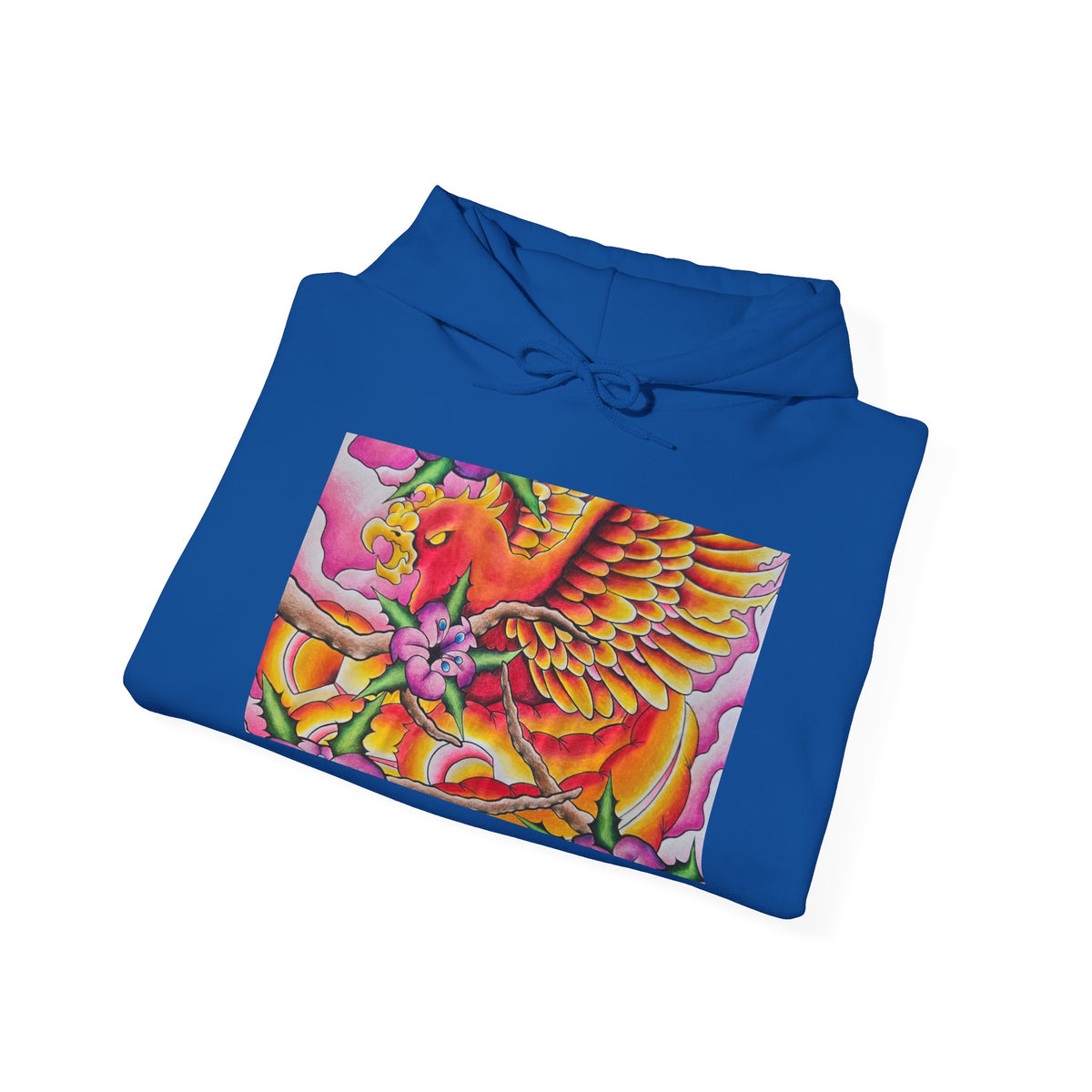 Phoenix Wings Hoodie — Vibrant Floral Phoenix Graphic Sweatshirt