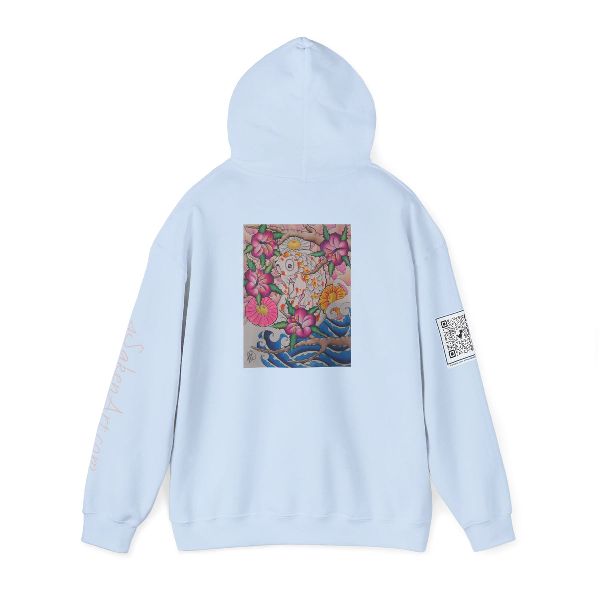 Floral Koi Art Hoodie — Colorful Japanese-Inspired Flower & Koi Pond Graphic