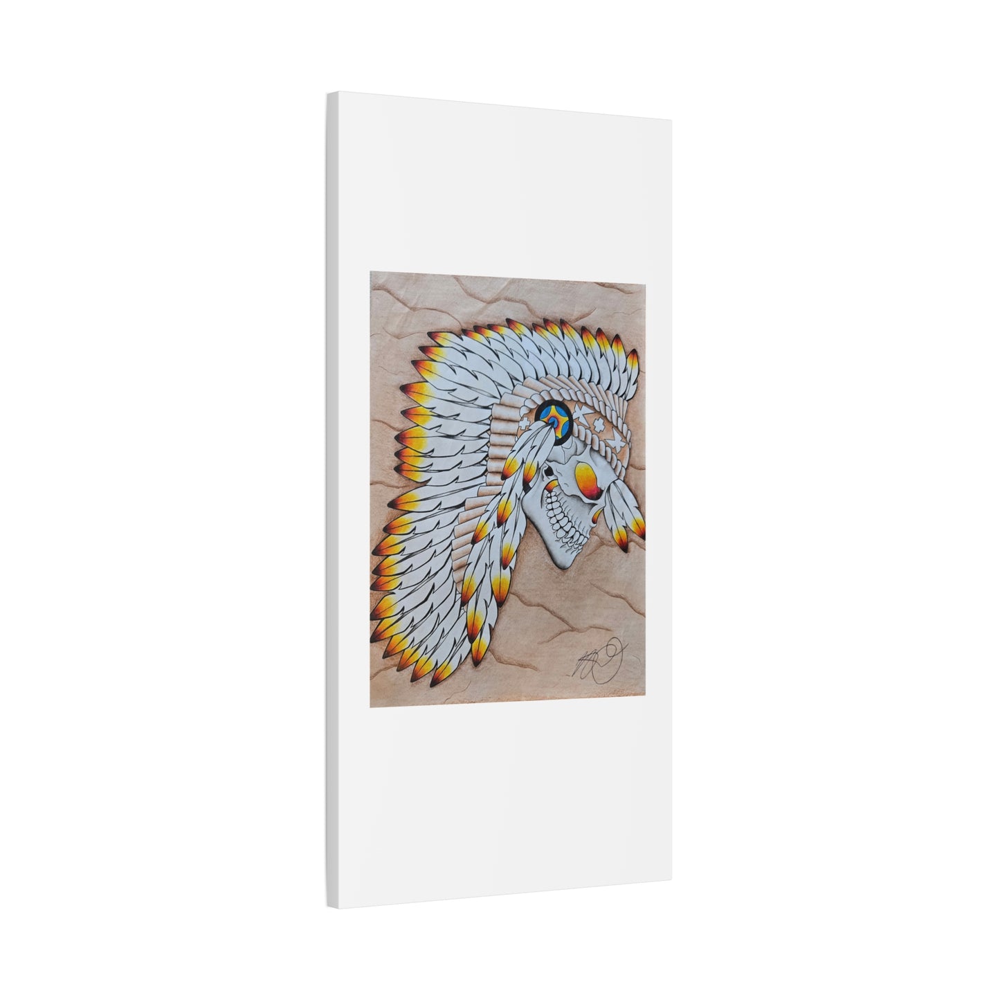 Chief Skull Matte Canvas Wall Art (Stretched 1.25")