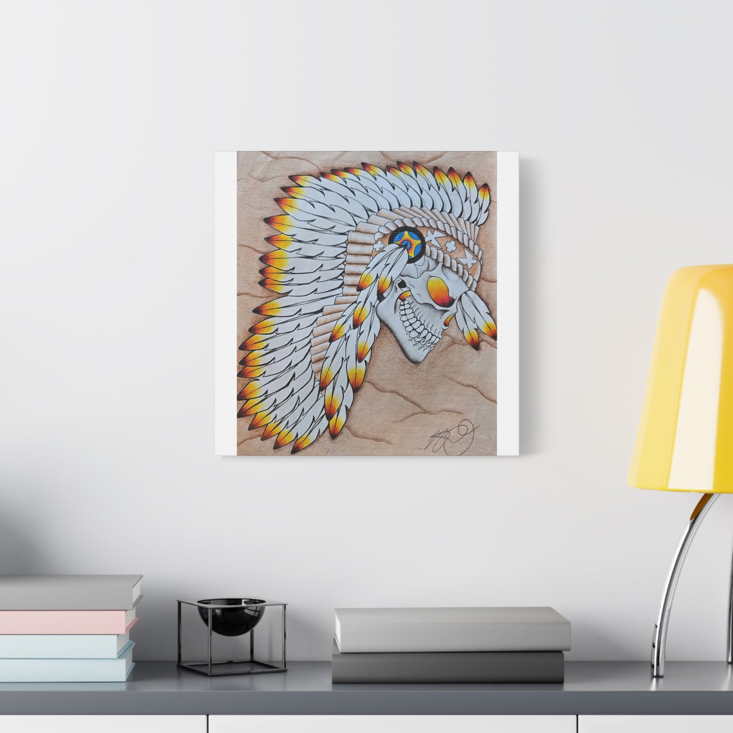 Chief Skull Matte Canvas Wall Art (Stretched 1.25")