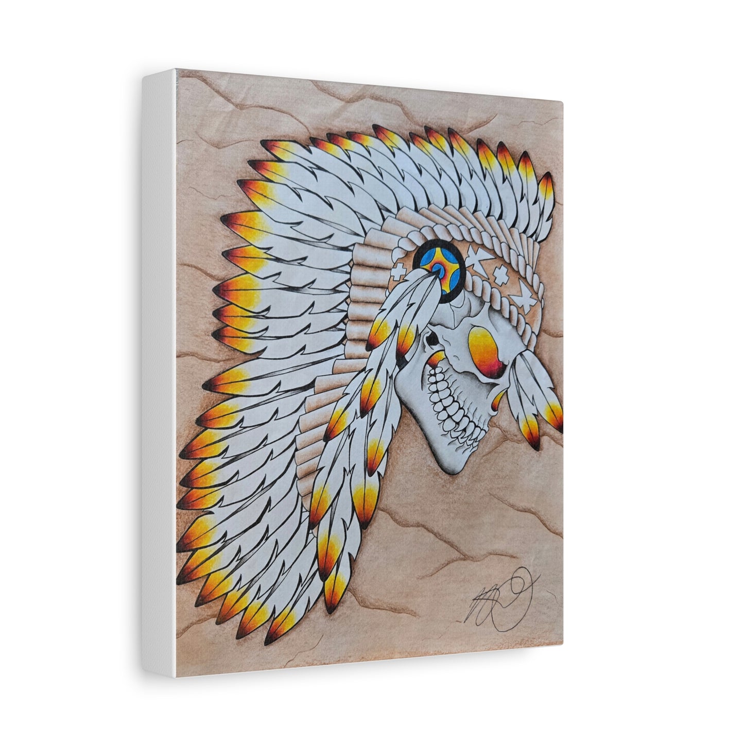 Chief Skull Matte Canvas Wall Art (Stretched 1.25")