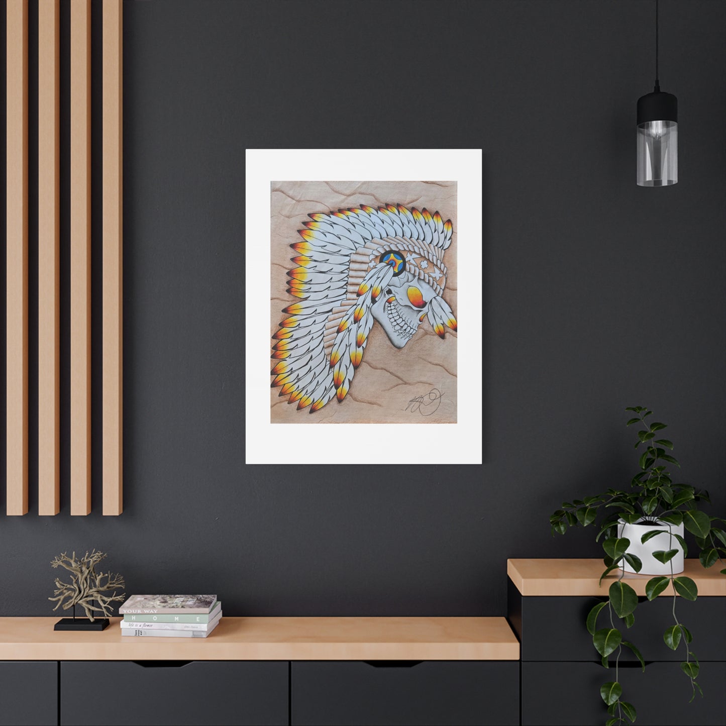 Chief Skull Matte Canvas Wall Art (Stretched 1.25")
