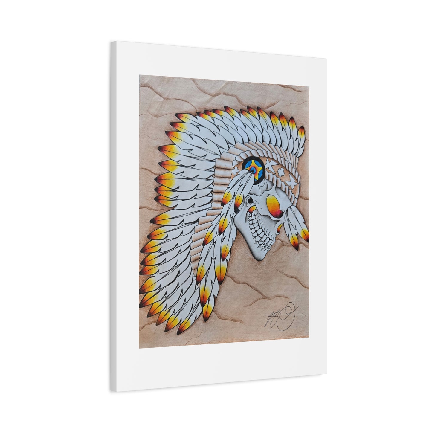 Chief Skull Matte Canvas Wall Art (Stretched 1.25")
