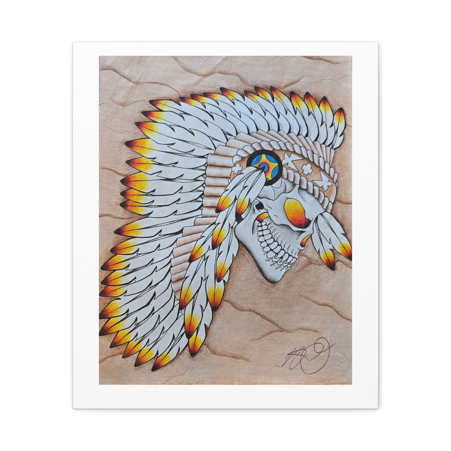Chief Skull Matte Canvas Wall Art (Stretched 1.25")