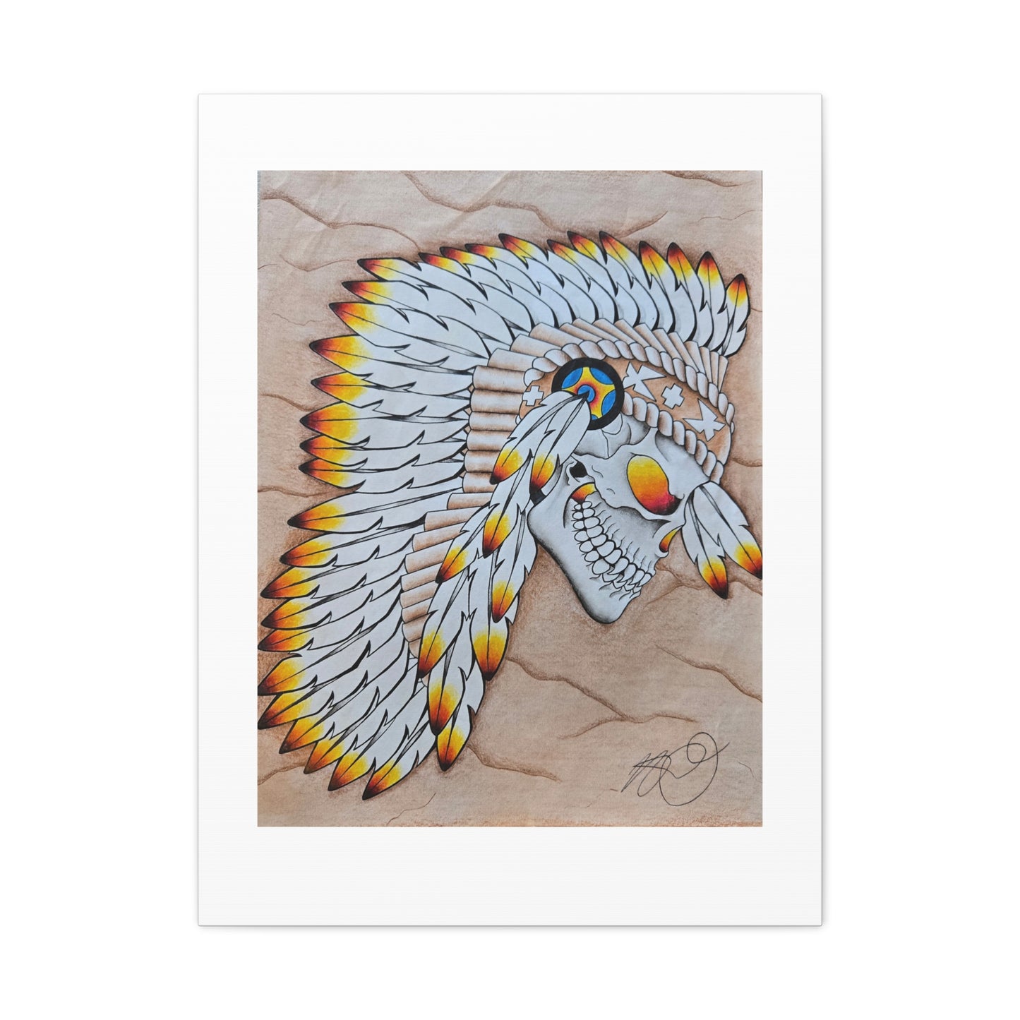 Chief Skull Matte Canvas Wall Art (Stretched 1.25")