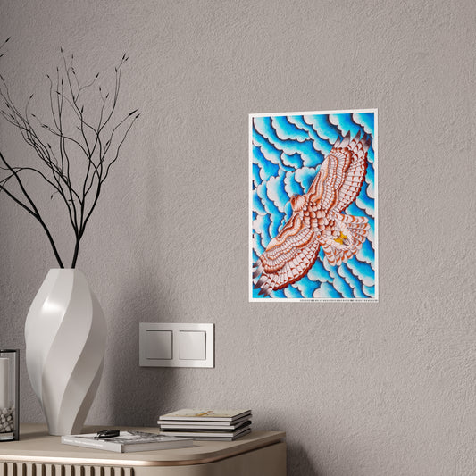 Glass Poster - Hawk Design