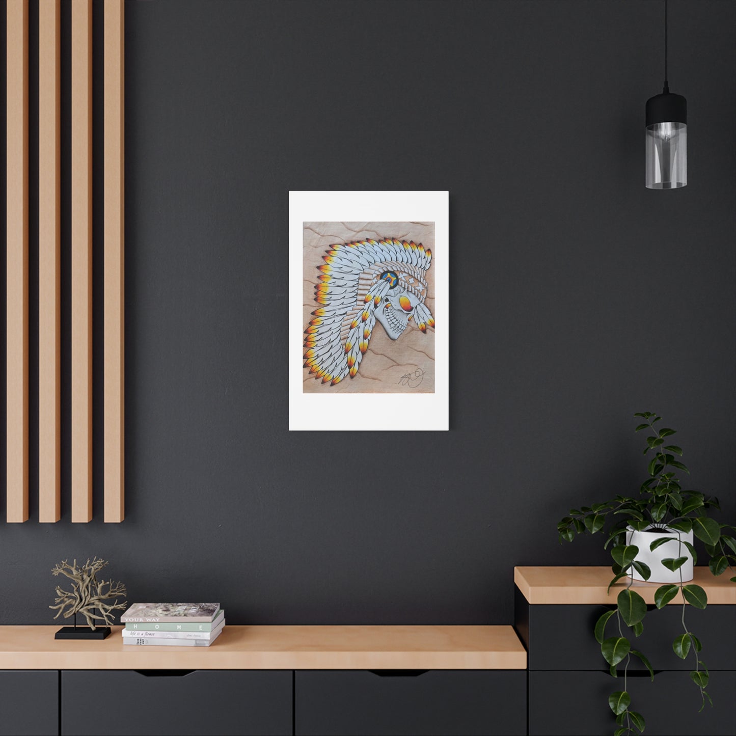 Chief Skull Matte Canvas Wall Art (Stretched 1.25")
