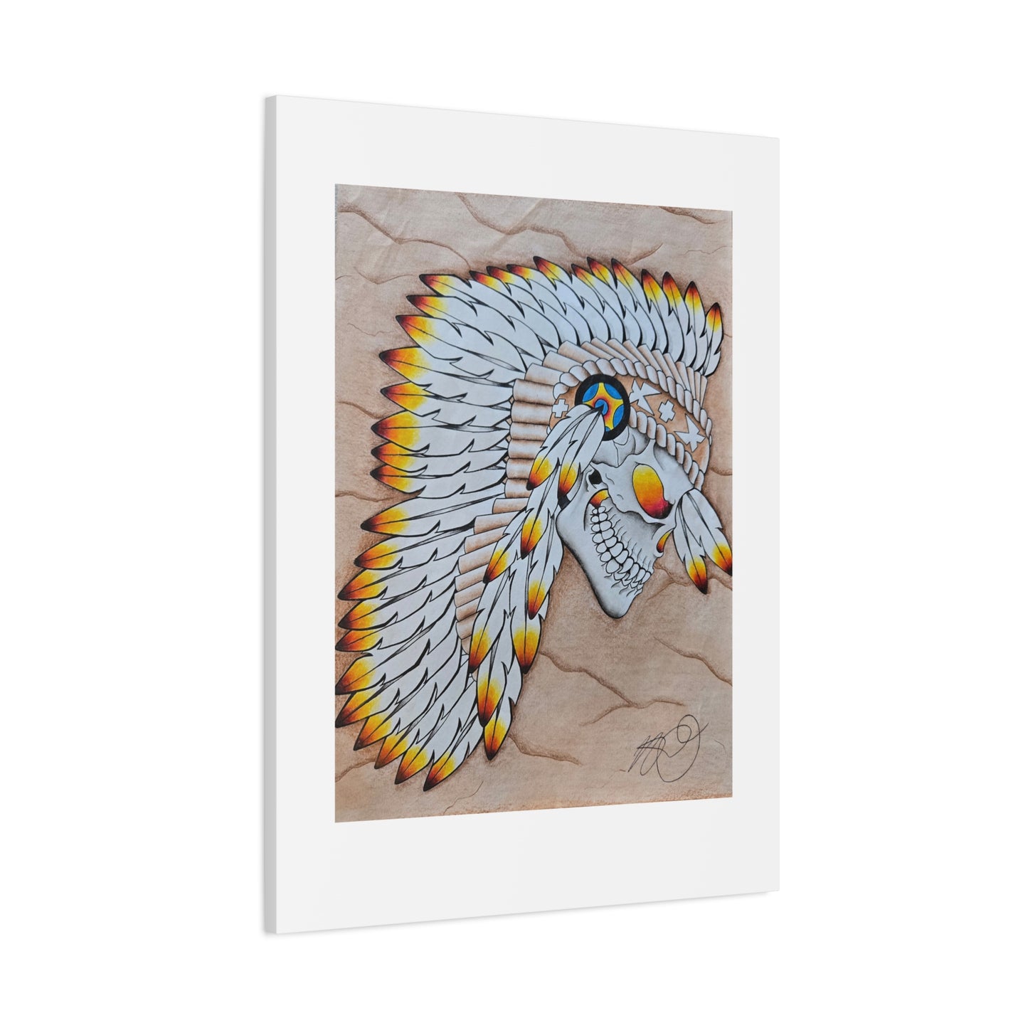 Chief Skull Matte Canvas Wall Art (Stretched 1.25")