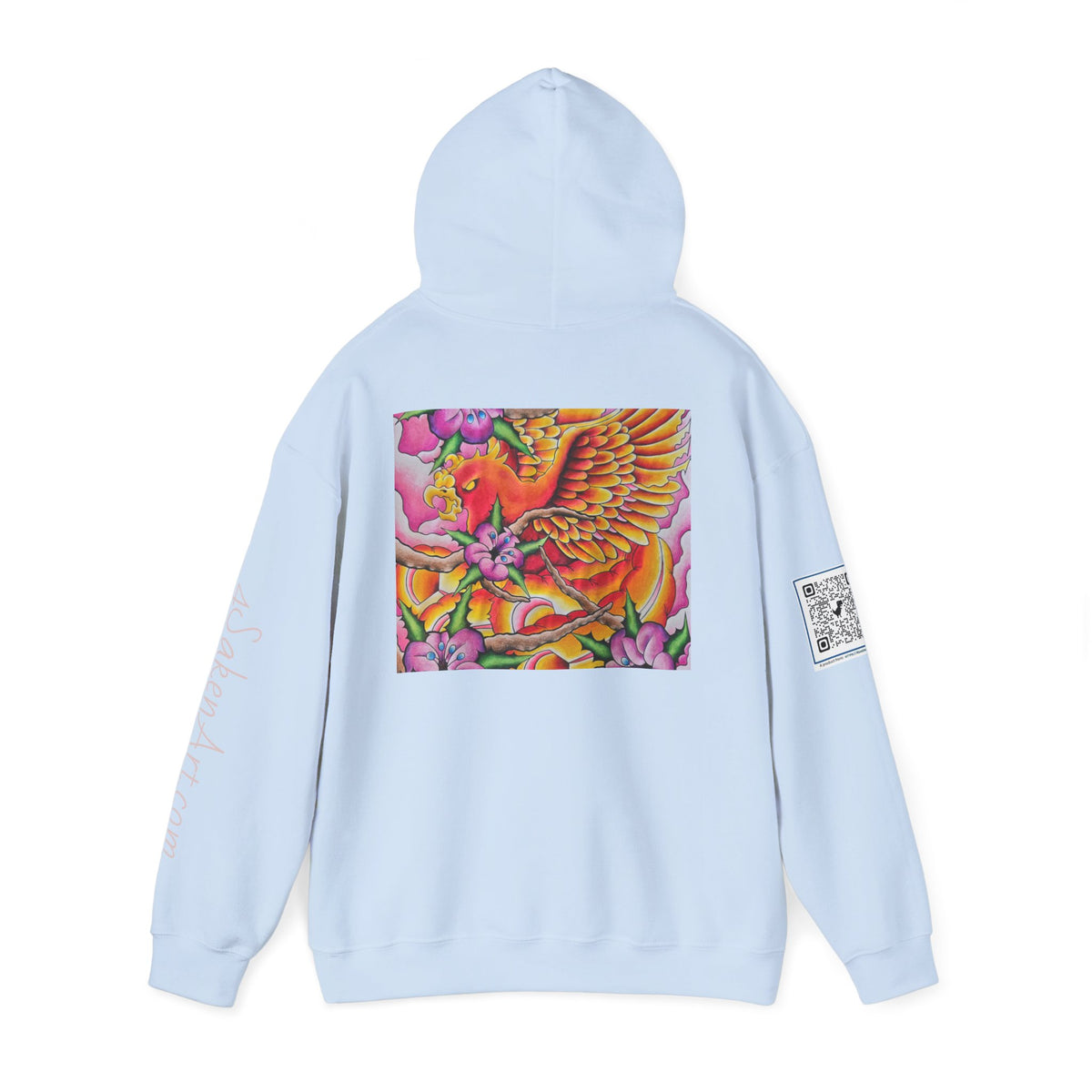 Phoenix Wings Hoodie — Vibrant Floral Phoenix Graphic Sweatshirt