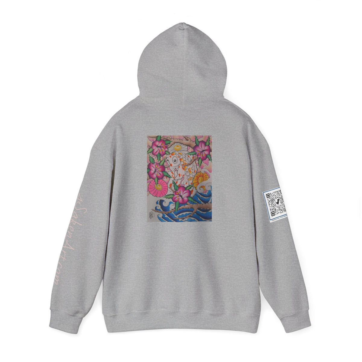 Floral Koi Art Hoodie — Colorful Japanese-Inspired Flower & Koi Pond Graphic