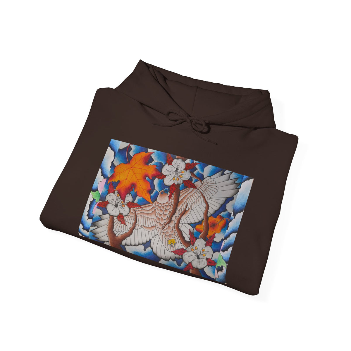 Floral Hawk Hoodie — Hawk with Flowers Sweatshirt