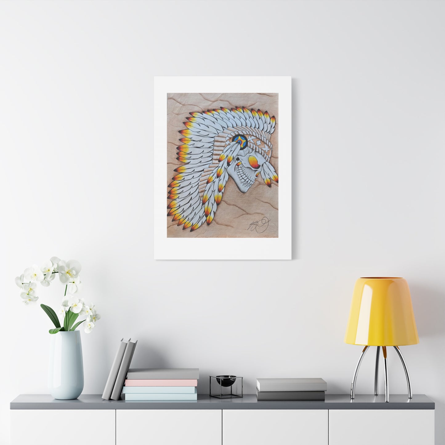 Chief Skull Matte Canvas Wall Art (Stretched 1.25")