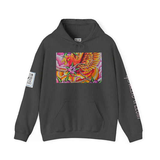 Phoenix Wings Hoodie — Vibrant Floral Phoenix Graphic Sweatshirt