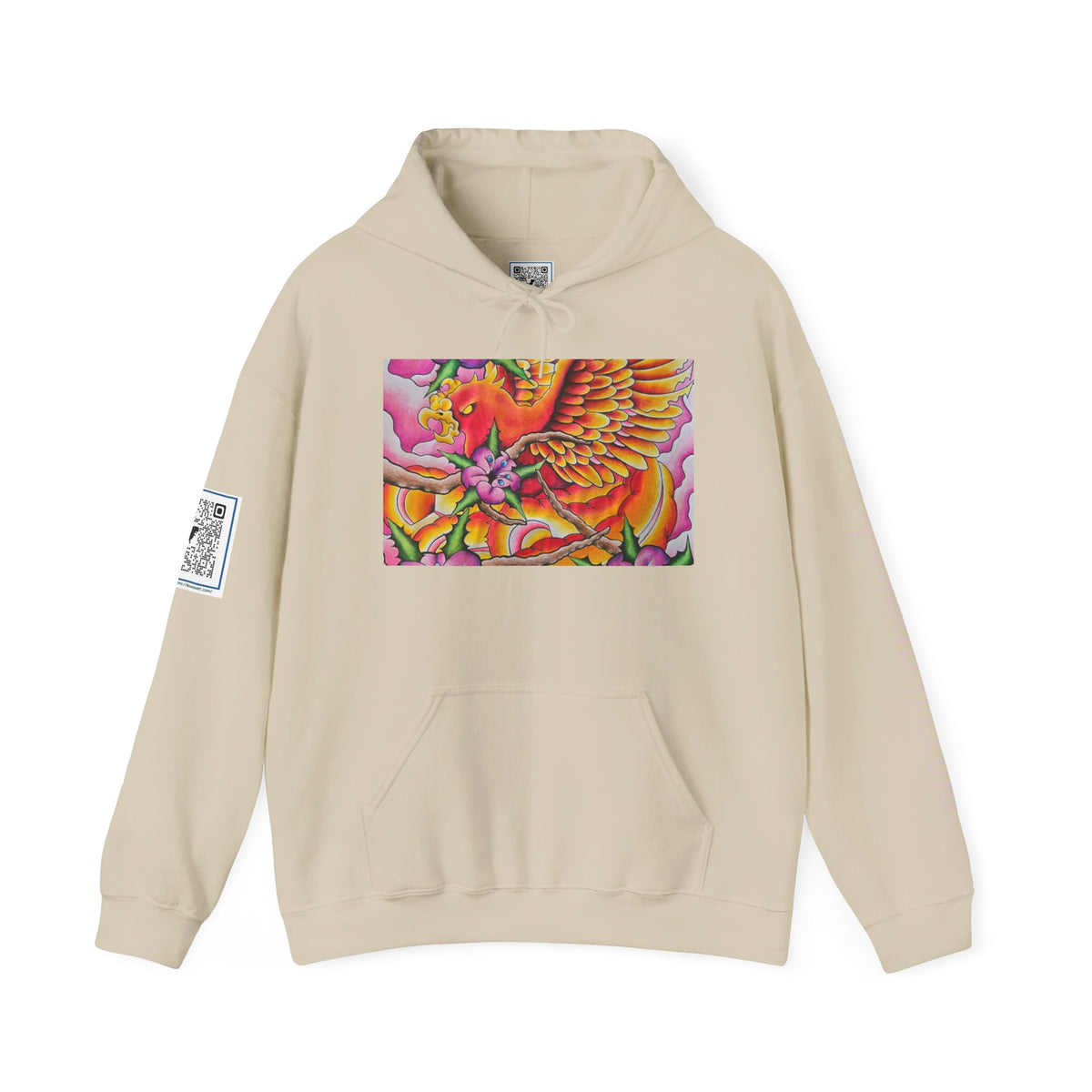 Phoenix Wings Hoodie — Vibrant Floral Phoenix Graphic Sweatshirt