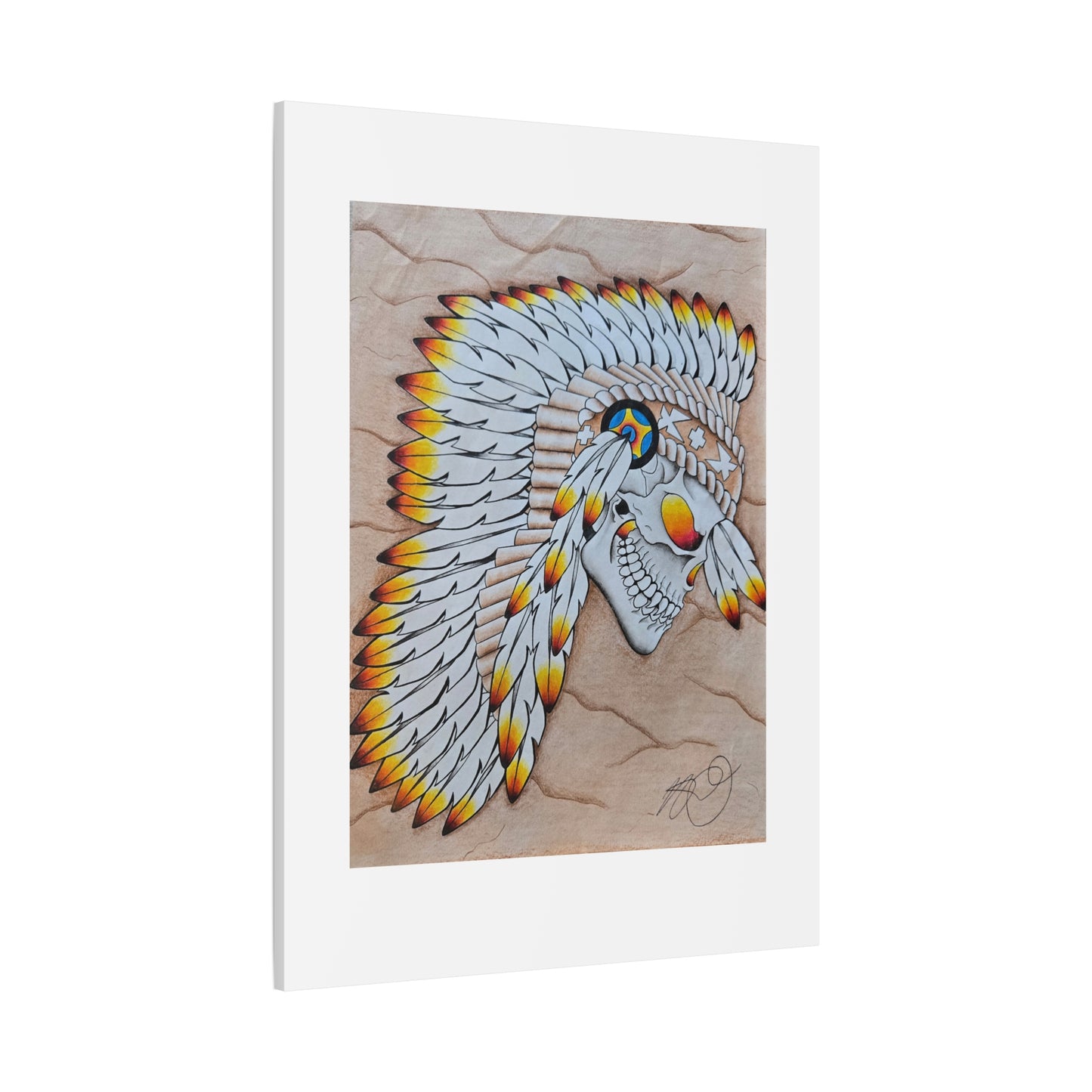 Chief Skull Matte Canvas Wall Art (Stretched 1.25")