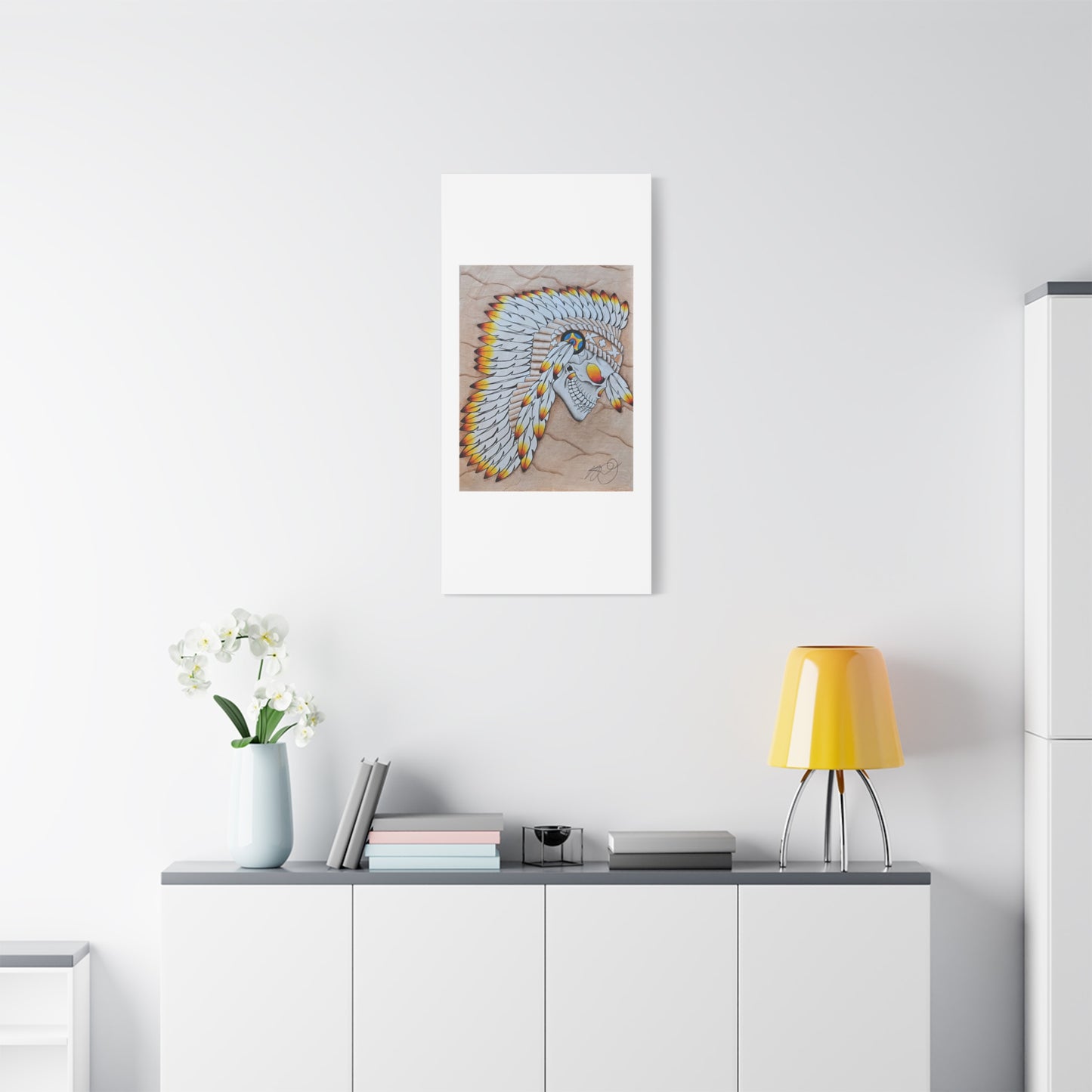 Chief Skull Matte Canvas Wall Art (Stretched 1.25")