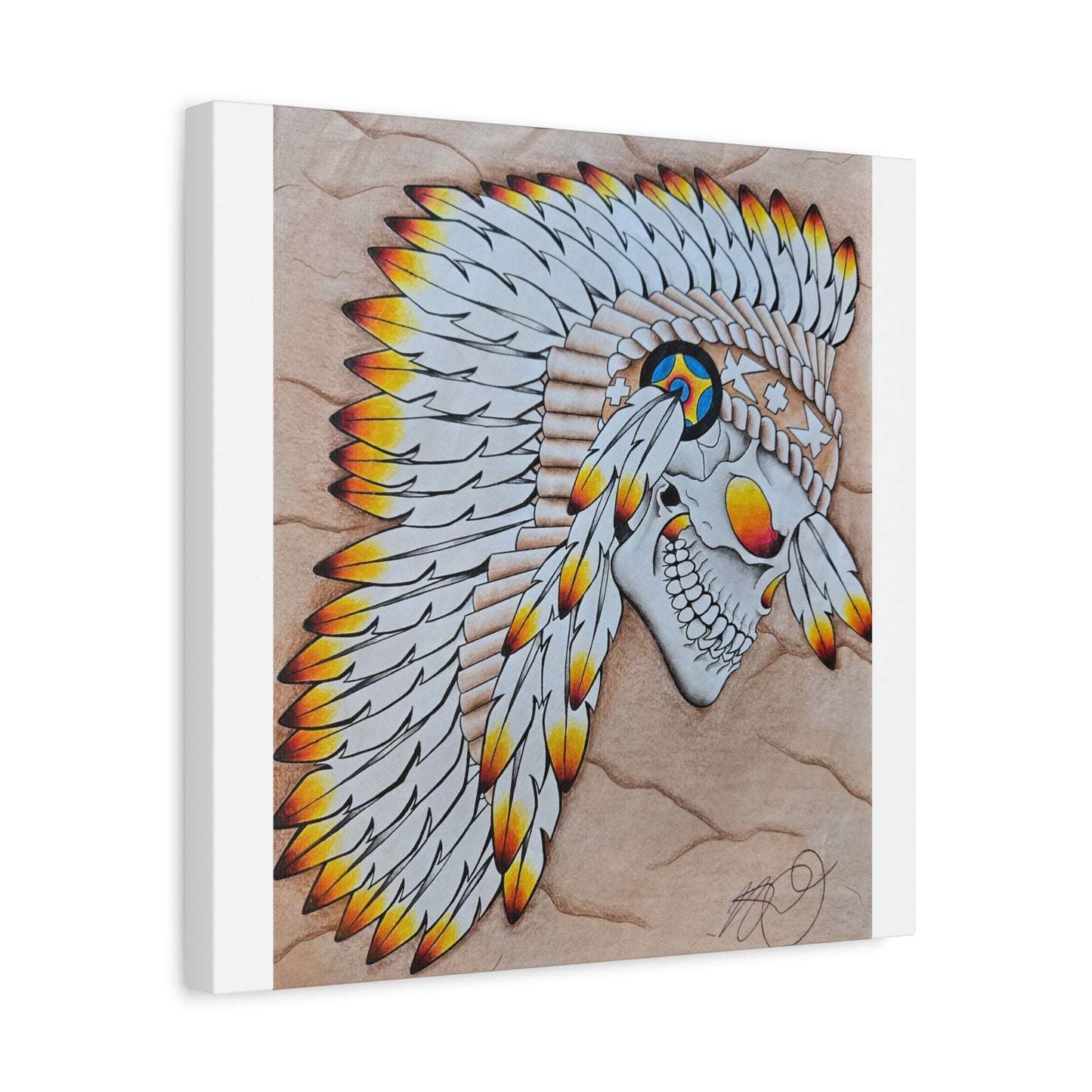 Chief Skull Matte Canvas Wall Art (Stretched 1.25")