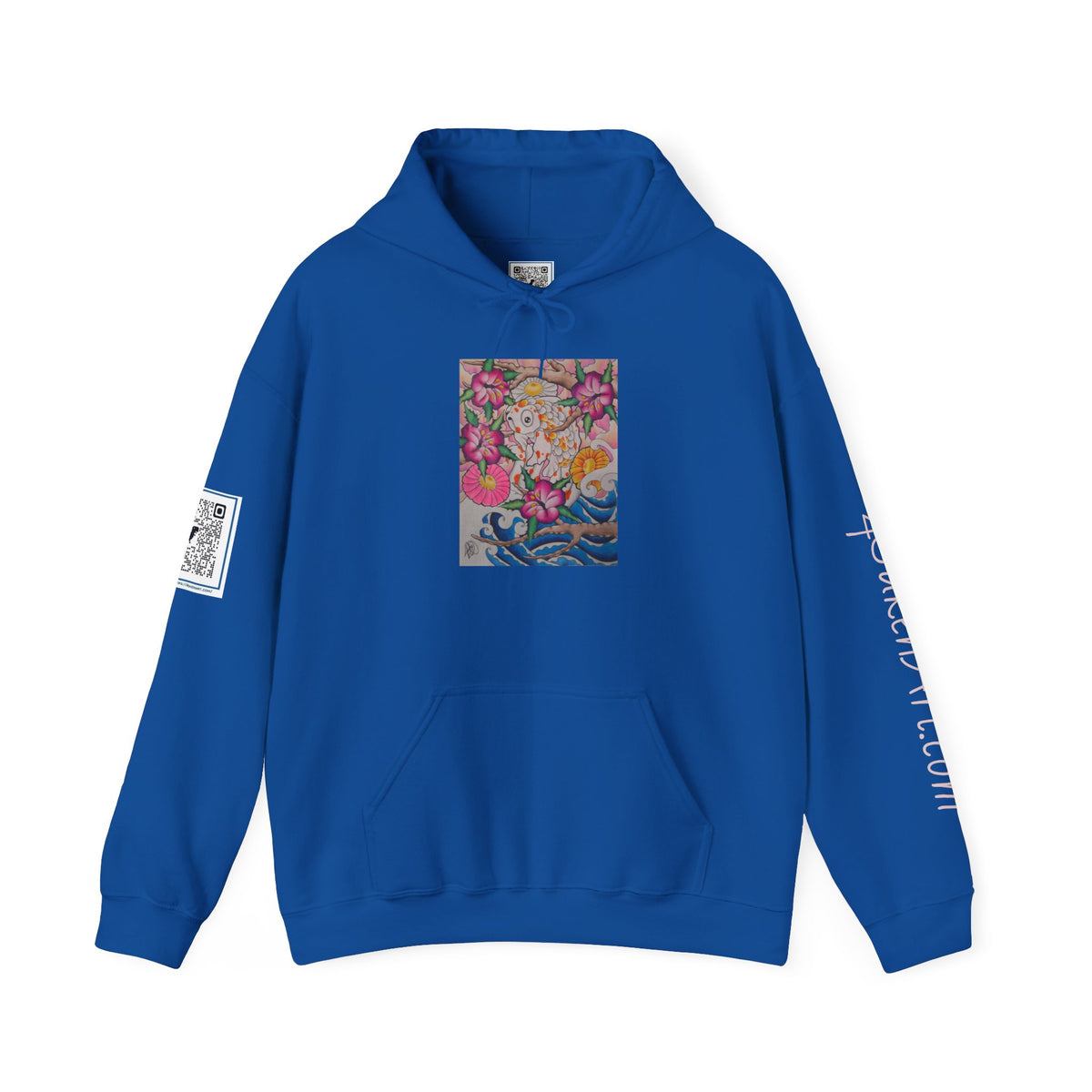 Floral Koi Art Hoodie — Colorful Japanese-Inspired Flower & Koi Pond Graphic