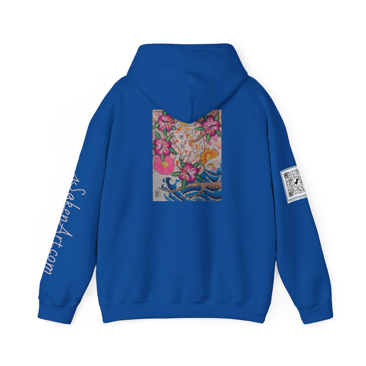 Floral Koi Art Hoodie — Colorful Japanese-Inspired Flower & Koi Pond Graphic