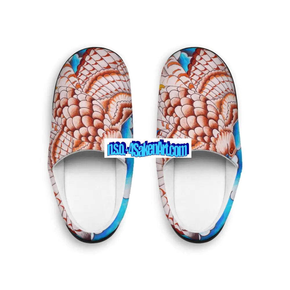 Colorful Women’s Indoor Slippers with Artistic Design US 7 - 8 / Black sole Shoes