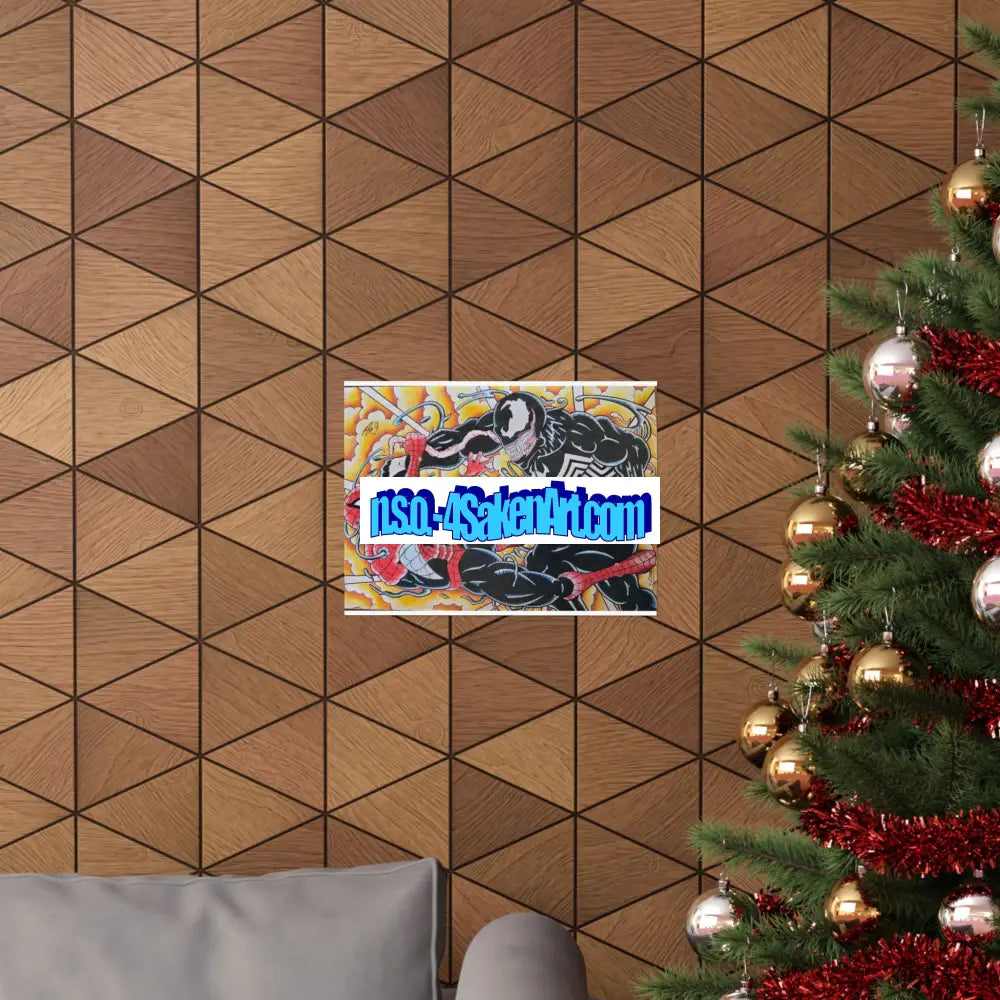 Comic Art Poster — Spider-Man vs Venom Matte Horizontal Print 16’’ x 12’’ / Matte Poster