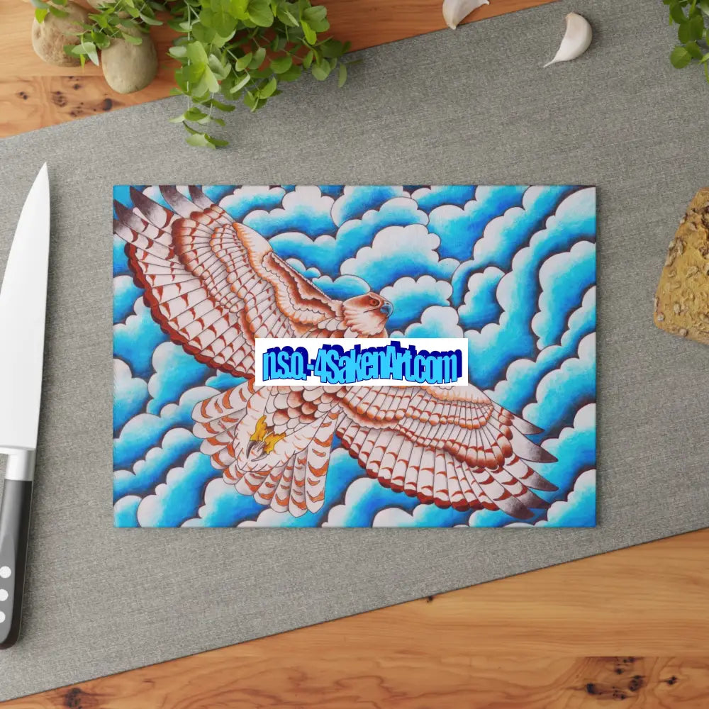 Cutting Board - Hawk Glass Cutting Board 8’’ x 11’’ / Rectangle Home Decor