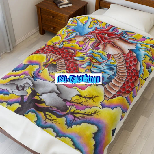 Dragon Blanket - Velveteen Plush 50’’ × 60’’ All Over Prints
