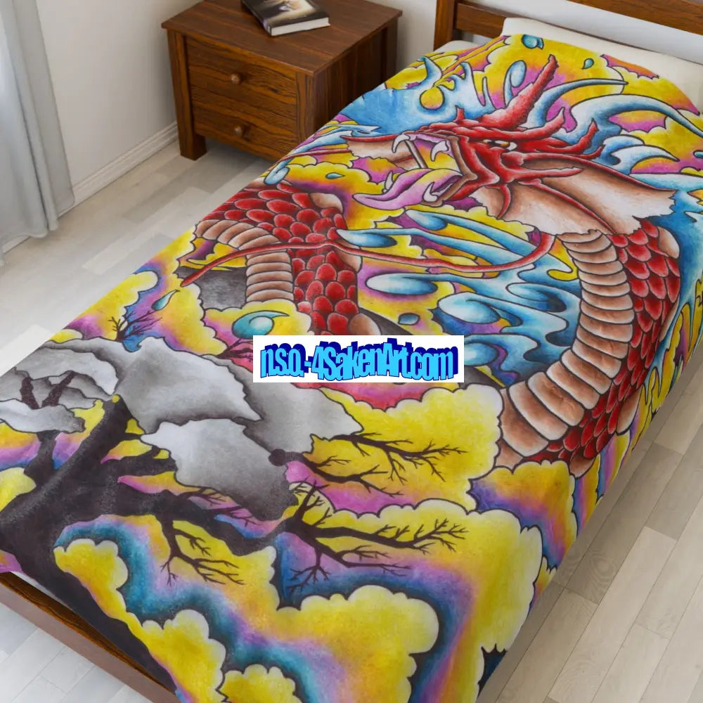 Dragon Blanket - Velveteen Plush All Over Prints