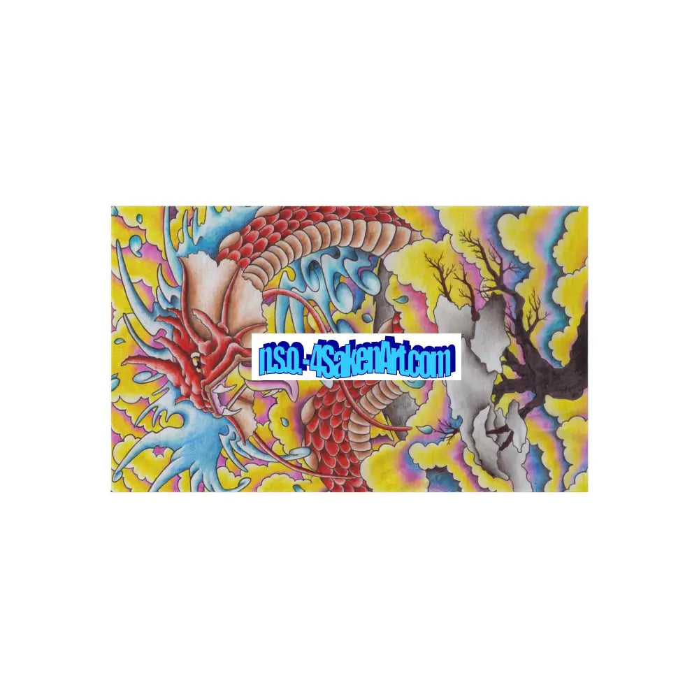 Dragon Print Outdoor Rug Bohemian Area Mat Patio Decor Camping Accessory Porch Rug Wild Nature Inspired Home Decor 36’’