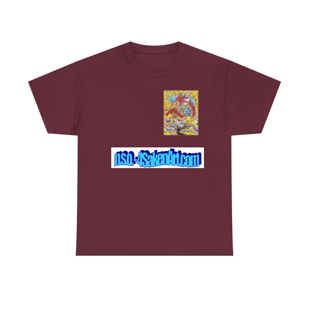 Dragon Print Tee Maroon / S T-Shirt