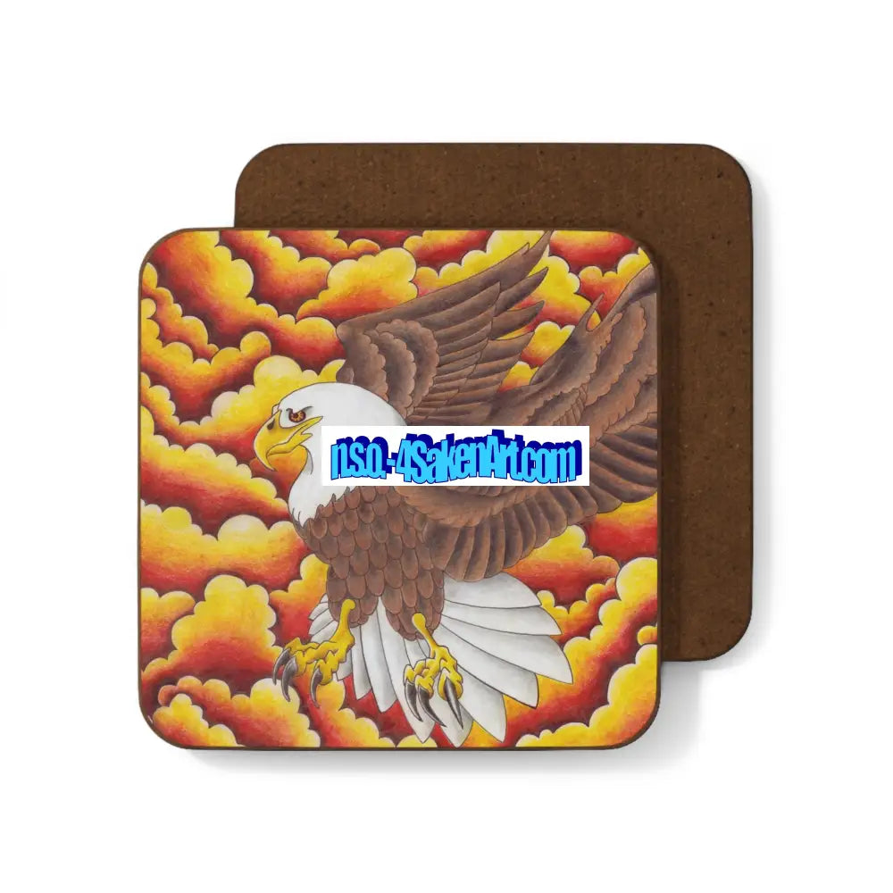 Eagle Coaster Set 3.5’’ × 3.5’’ / Square / Hardboard Home Decor