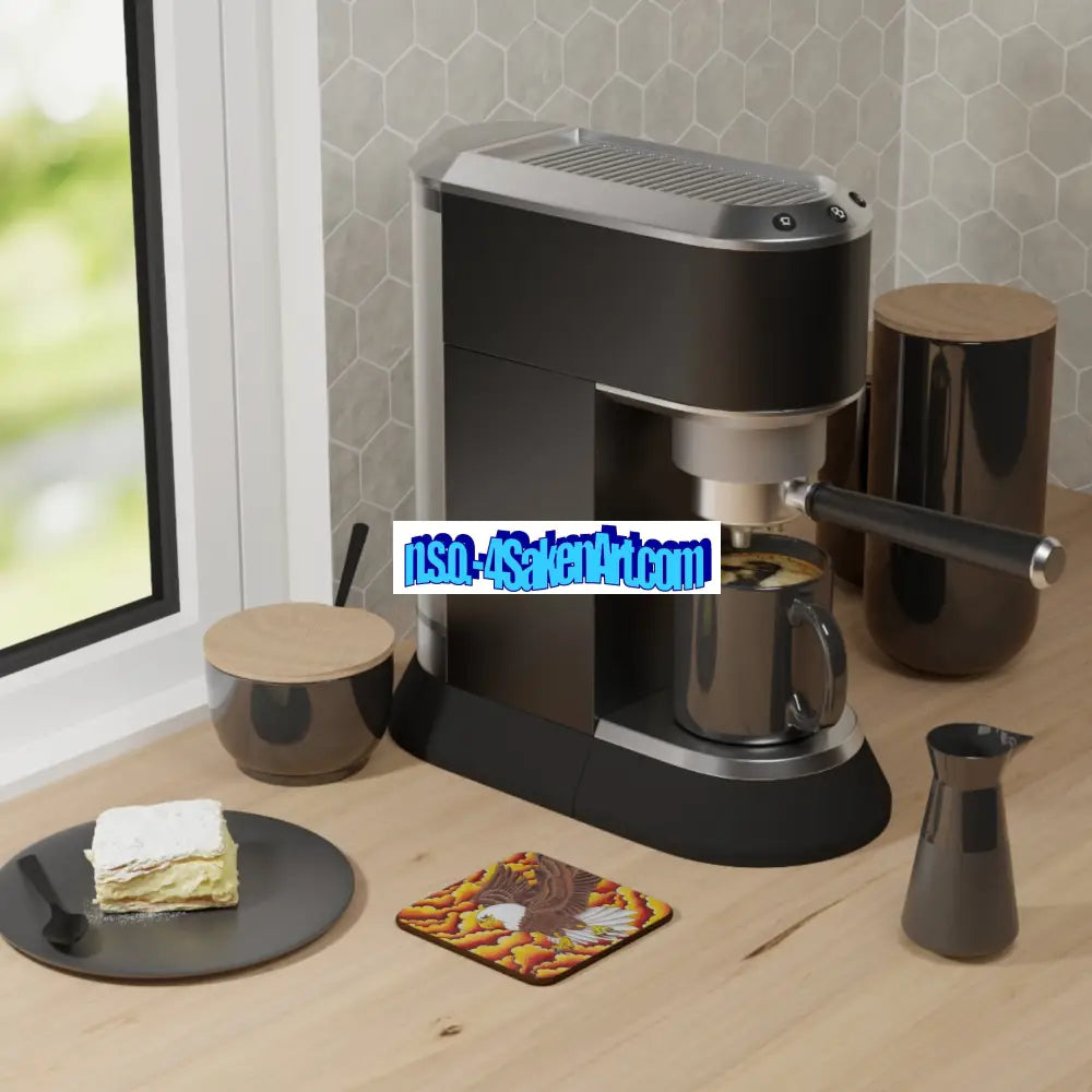 Eagle Coaster Set 3.5’’ × 3.5’’ / Square / Hardboard Home Decor